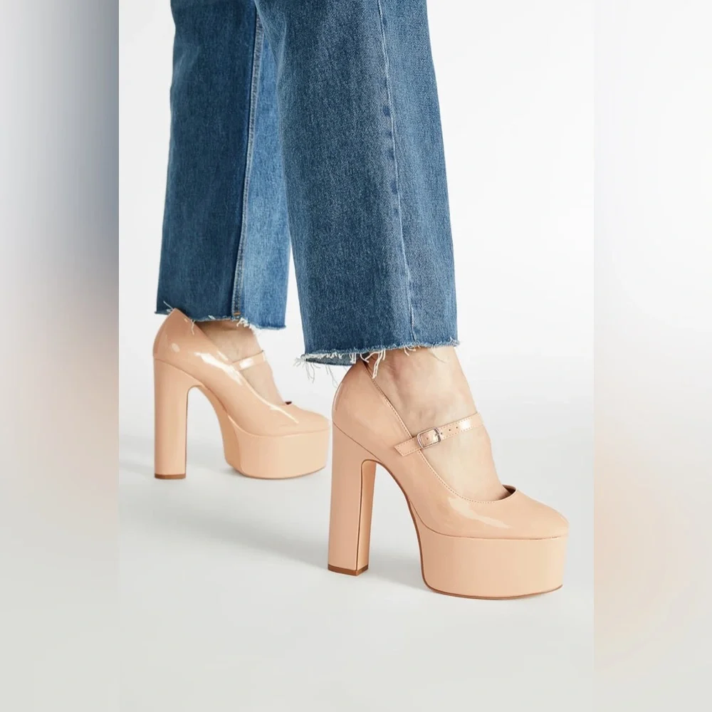 Mary Jane Platform Pump in Ruby Tan Cream - Picture 6 of 6